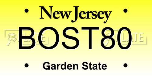 BOST80 New Jersey License Plate