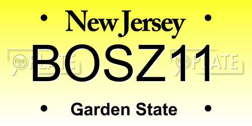 BOSZ11 New Jersey License Plate