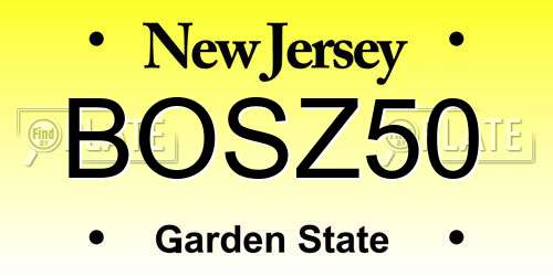 BOSZ50 New Jersey License Plate