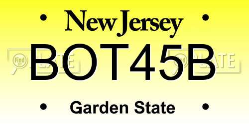 BOT45B New Jersey License Plate