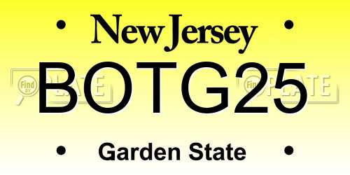 BOTG25 New Jersey License Plate