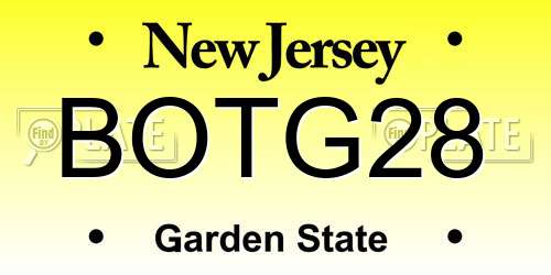 BOTG28 New Jersey License Plate