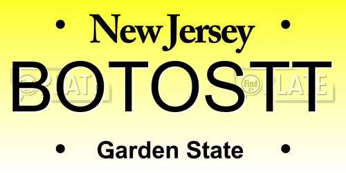 BOTOSTT New Jersey License Plate
