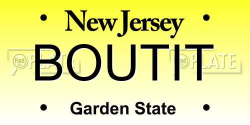 BOUTIT New Jersey License Plate