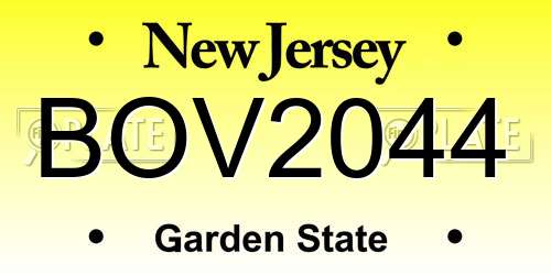 BOV2044 New Jersey License Plate