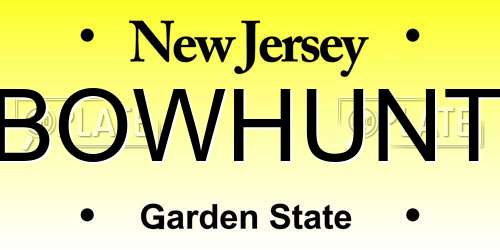 BOWHUNT New Jersey License Plate