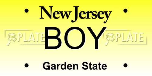 BOY New Jersey License Plate