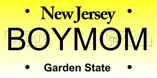 BOYMOM New Jersey License Plate