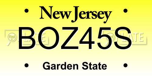 BOZ45S New Jersey License Plate