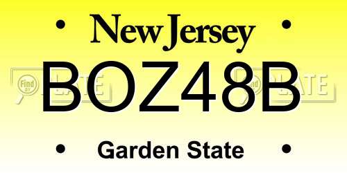 BOZ48B New Jersey License Plate