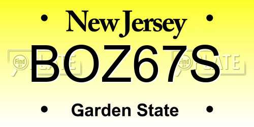 BOZ67S New Jersey License Plate