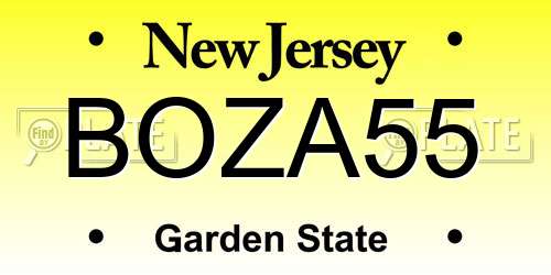 BOZA55 New Jersey License Plate