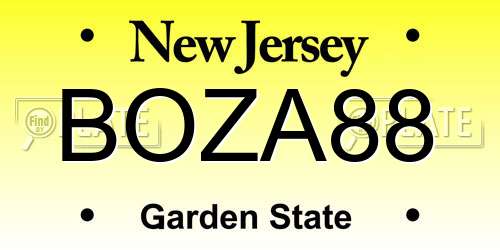 BOZA88 New Jersey License Plate