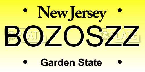 BOZOSZZ New Jersey License Plate