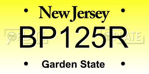 BP125R New Jersey License Plate