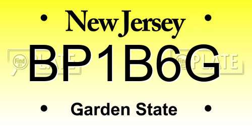 BP1B6G New Jersey License Plate