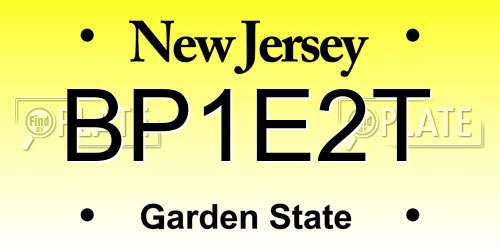 BP1E2T New Jersey License Plate