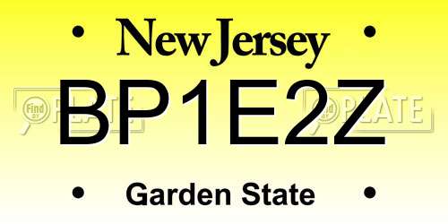BP1E2Z New Jersey License Plate