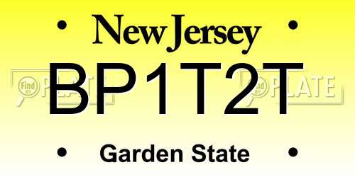 BP1T2T New Jersey License Plate