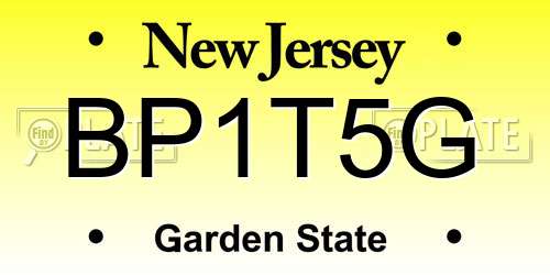 BP1T5G New Jersey License Plate