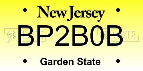 BP2B0B New Jersey License Plate