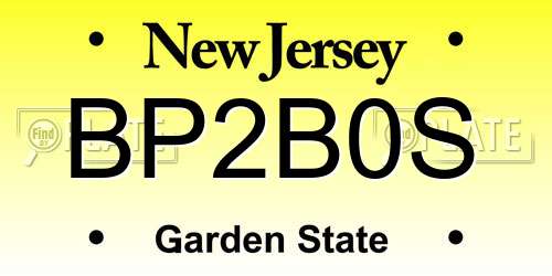 BP2B0S New Jersey License Plate
