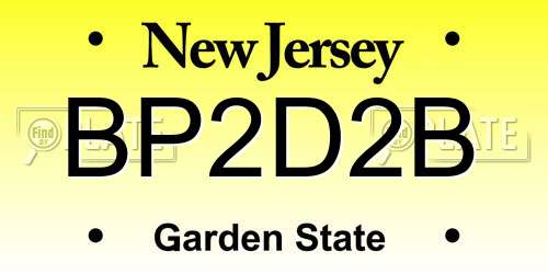 BP2D2B New Jersey License Plate