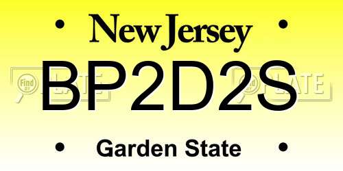 BP2D2S New Jersey License Plate