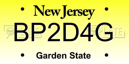BP2D4G New Jersey License Plate