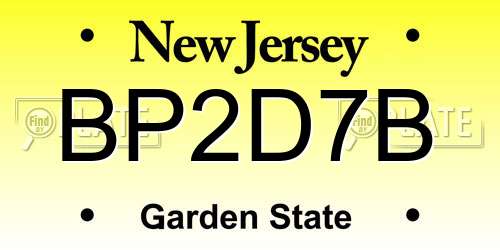 BP2D7B New Jersey License Plate