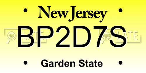 BP2D7S New Jersey License Plate