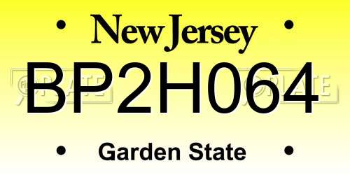 BP2H064 New Jersey License Plate