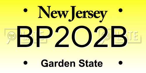 BP2O2B New Jersey License Plate