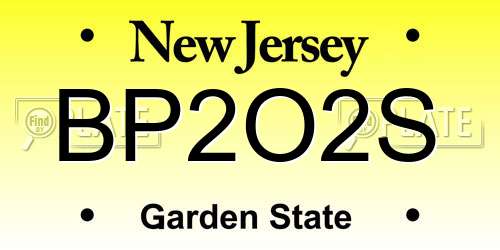 BP2O2S New Jersey License Plate