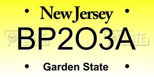 BP2O3A New Jersey License Plate