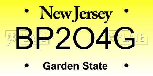 BP2O4G New Jersey License Plate