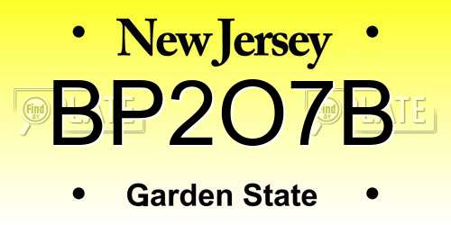 BP2O7B New Jersey License Plate