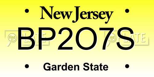 BP2O7S New Jersey License Plate