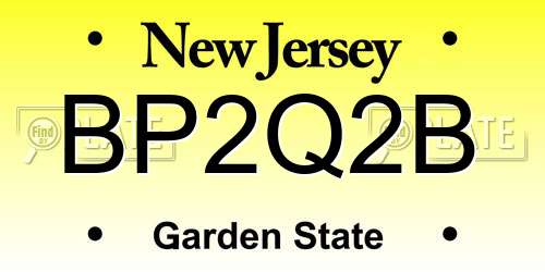 BP2Q2B New Jersey License Plate