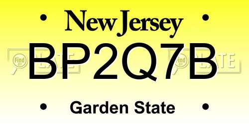 BP2Q7B New Jersey License Plate