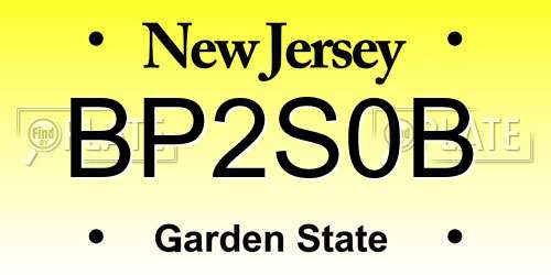 BP2S0B New Jersey License Plate
