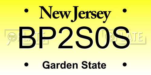 BP2S0S New Jersey License Plate