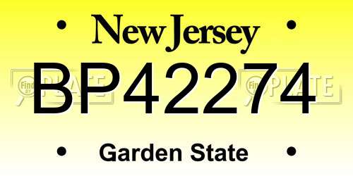 BP42274 New Jersey License Plate