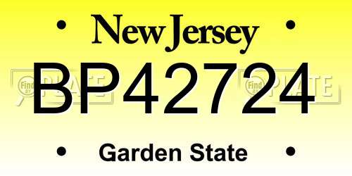 BP42724 New Jersey License Plate