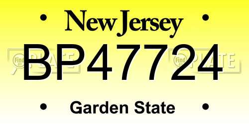 BP47724 New Jersey License Plate