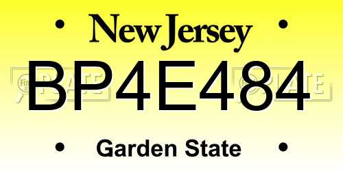 BP4E484 New Jersey License Plate