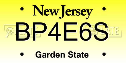 BP4E6S New Jersey License Plate
