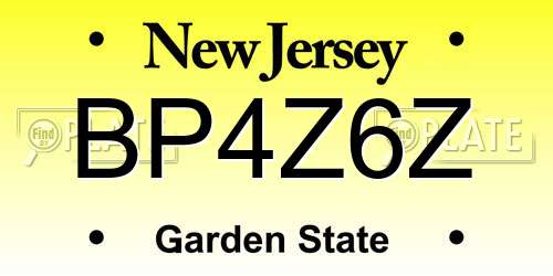 BP4Z6Z New Jersey License Plate