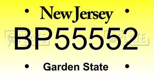 BP55552 New Jersey License Plate