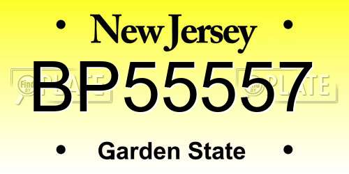 BP55557 New Jersey License Plate